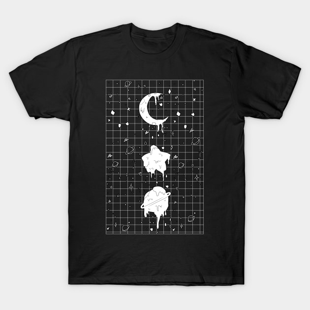 Melting Planet (White Version) T-Shirt by artsiecassie